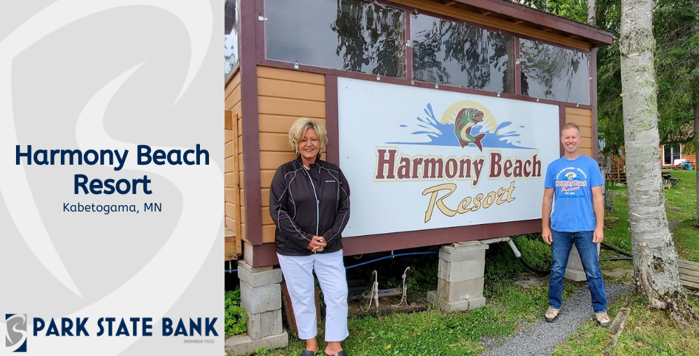 Wendy with the owner of Harmony Beach