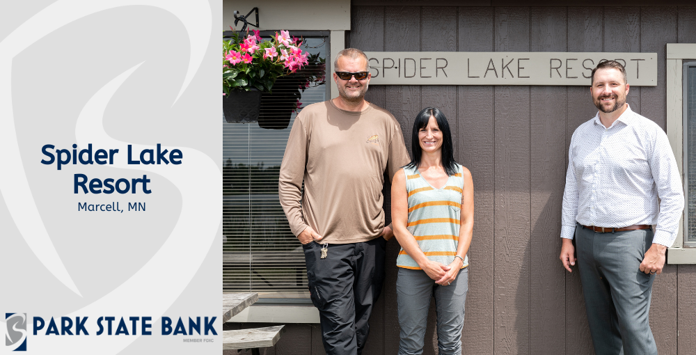 Dan Foster with the owners of Spider Lake Resort